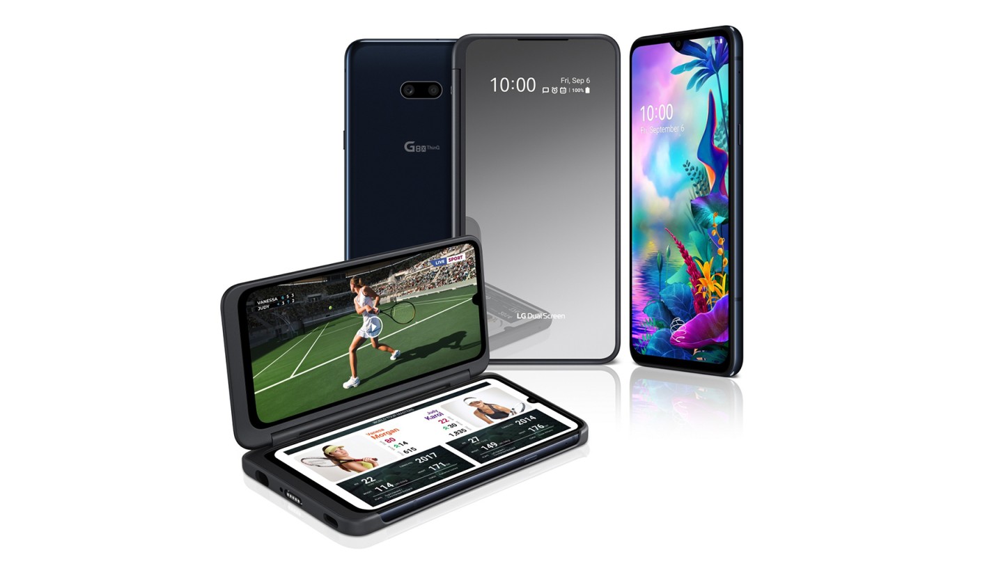 LG G8X ThinQ с двойным экраном представляет собой альтернативу раскладному телефону LG G8X ThinQ с двойным экраном представляет собой альтернативу раскладному телефону