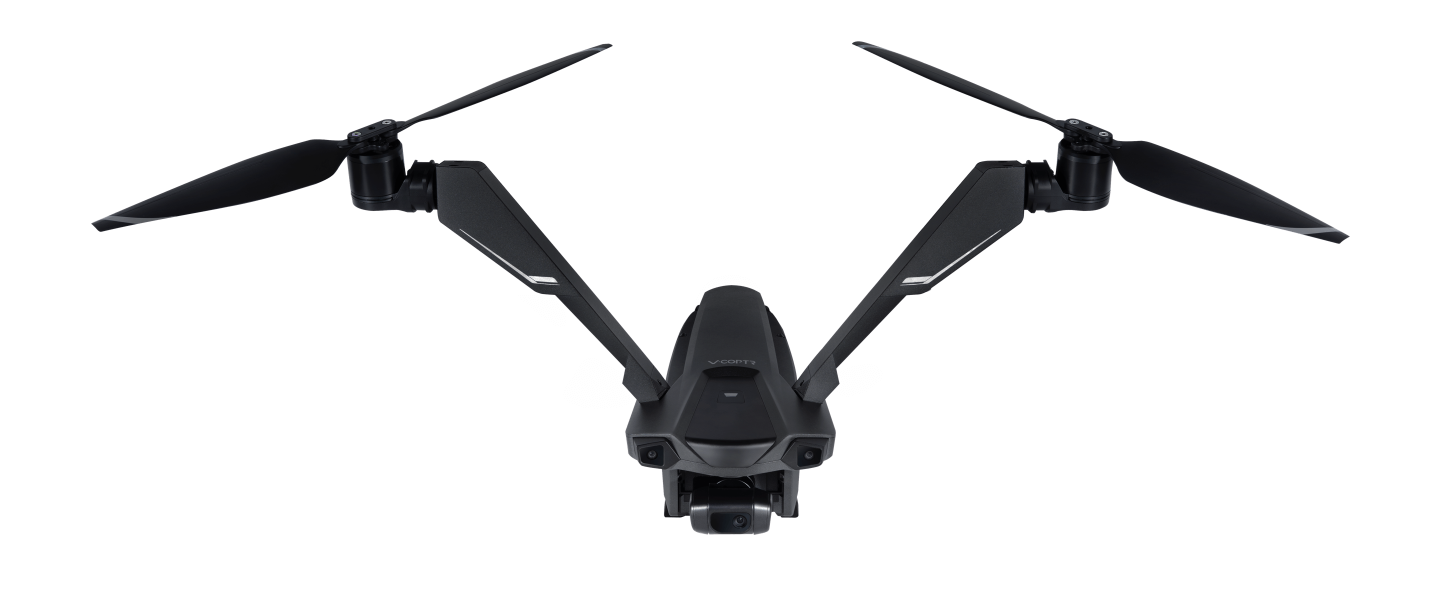 Причудливый беспилотник V-Coptr Falcon использует два наклонных ротора для совершения полетов продолжительностью в 50 минут Причудливый беспилотник V-Coptr Falcon использует два наклонных ротора для совершения полетов продолжительностью в 50 минут