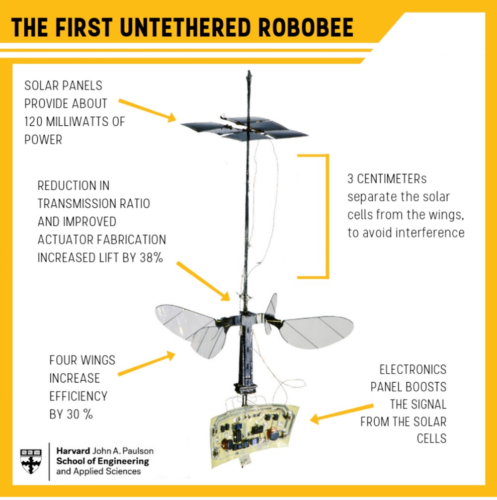 Robobee на солнечной энергии способен лететь без остановки Robobee на солнечной энергии способен лететь без остановки